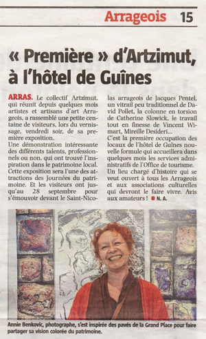 Article Voix du Nord du 20 septembre 2014